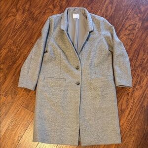 Old Navy Women's Classic Gray Trench Peacoat Size L Wool Blend